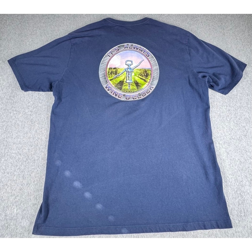 Tommy Bahama Relax Men's T Shirt L Wine O'clock Navy Blue‎